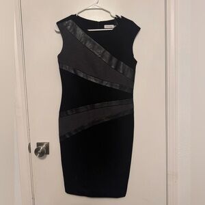 Calvin Klein Black and Charcoal Midi Dress
